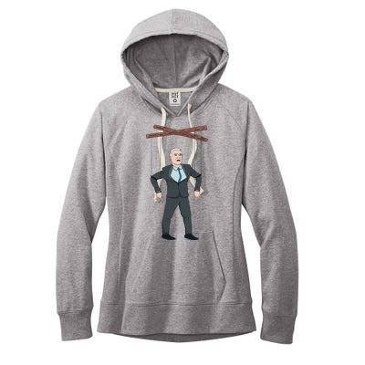 Confused Anti Joe Biden Puppet Funny Women's Fleece Hoodie