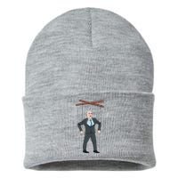 Confused Anti Joe Biden Puppet Funny Sustainable Knit Beanie