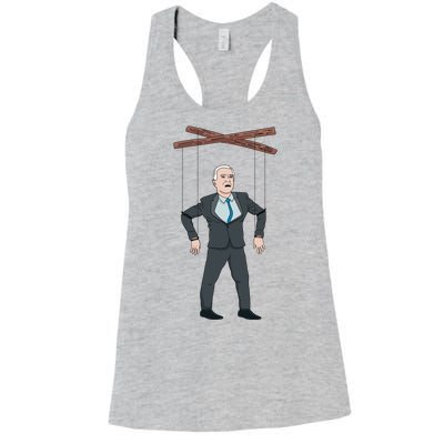 Confused Anti Joe Biden Puppet Funny Women's Racerback Tank