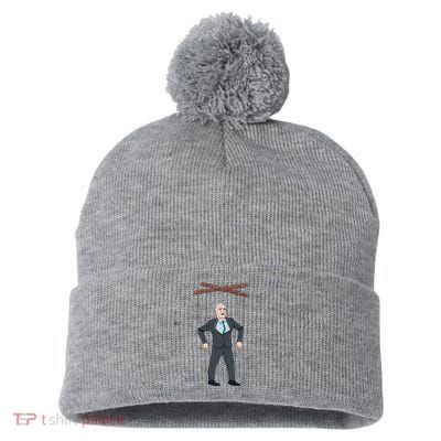 Confused Anti Joe Biden Puppet Funny Pom Pom 12in Knit Beanie