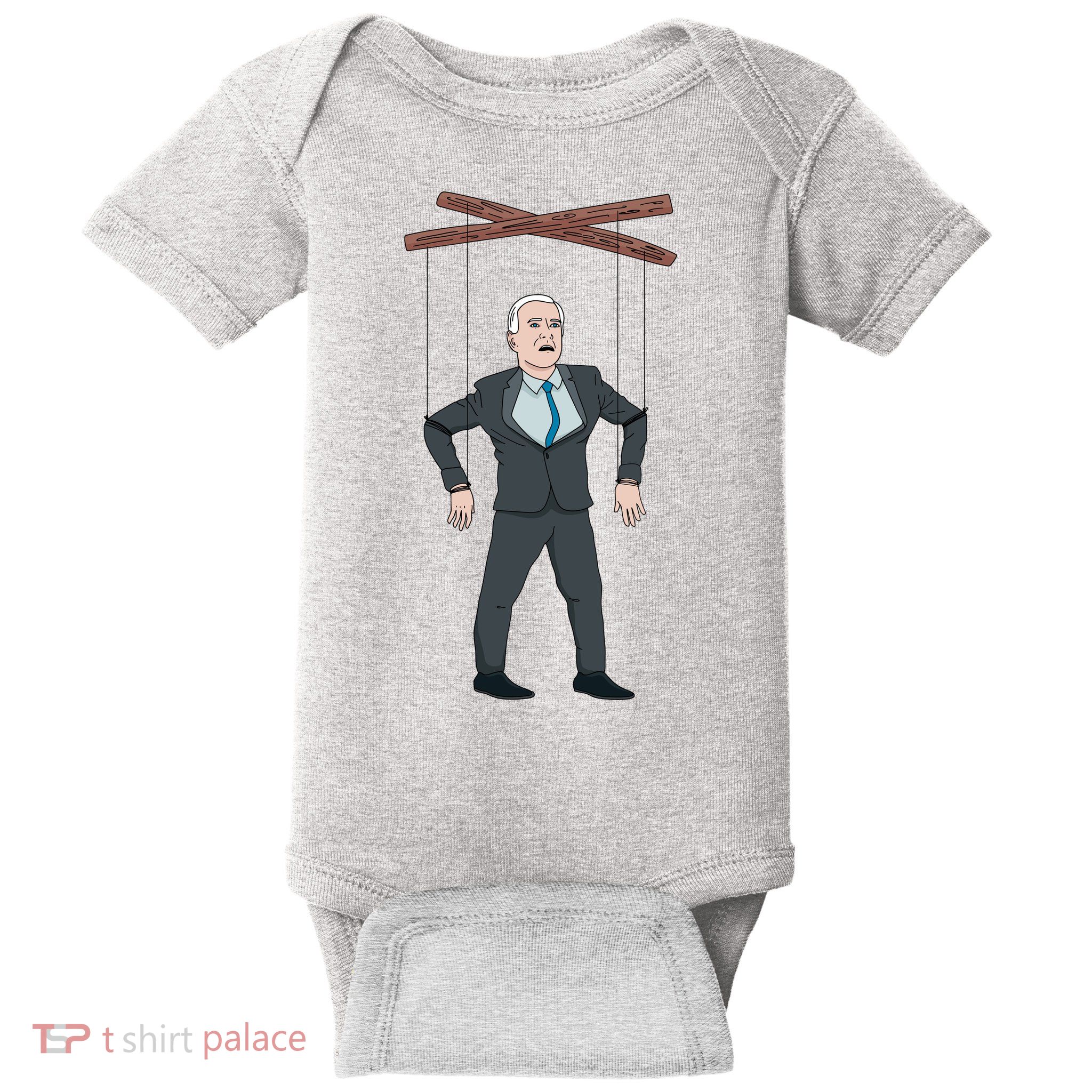 Confused Anti Joe Biden Puppet Funny Baby Bodysuit