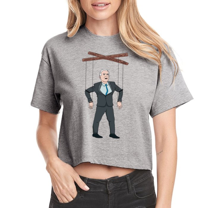 Confused Anti Joe Biden Puppet Funny Crop Top