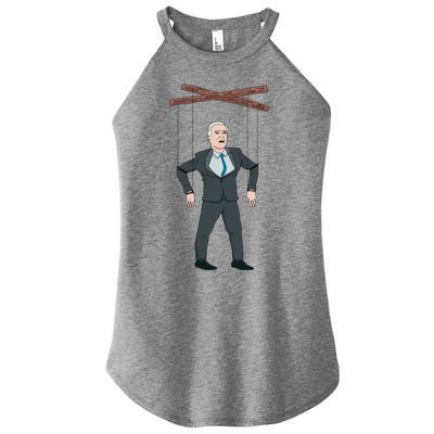 Confused Anti Joe Biden Puppet Funny Women’s Perfect Tri Rocker Tank