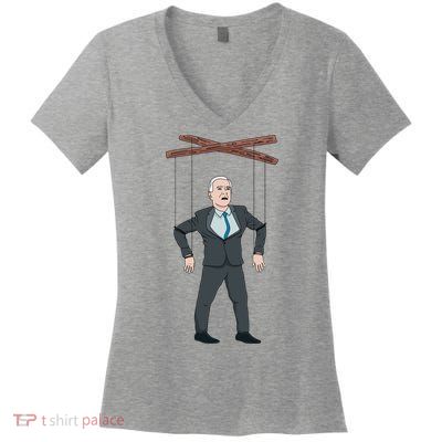 Confused Anti Joe Biden Puppet Funny Women's V-Neck T-Shirt