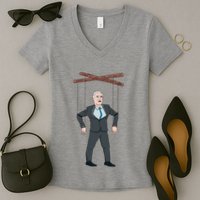 Confused Anti Joe Biden Puppet Funny Women's V-Neck T-Shirt