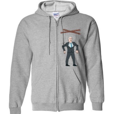 Confused Anti Joe Biden Puppet Funny Full Zip Hoodie