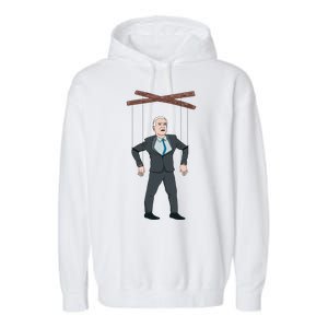 Confused Anti Joe Biden Puppet Funny Garment-Dyed Fleece Hoodie