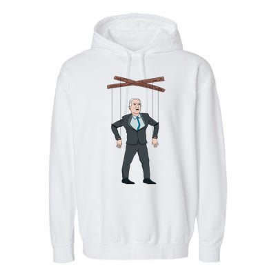 Confused Anti Joe Biden Puppet Funny Garment-Dyed Fleece Hoodie