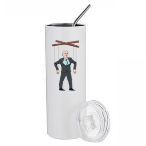 Confused Anti Joe Biden Puppet Funny Stainless Steel Tumbler