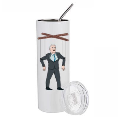 Confused Anti Joe Biden Puppet Funny Stainless Steel Tumbler