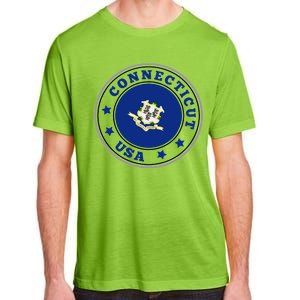 Connecticut State Flag Circle Adult ChromaSoft Performance T-Shirt