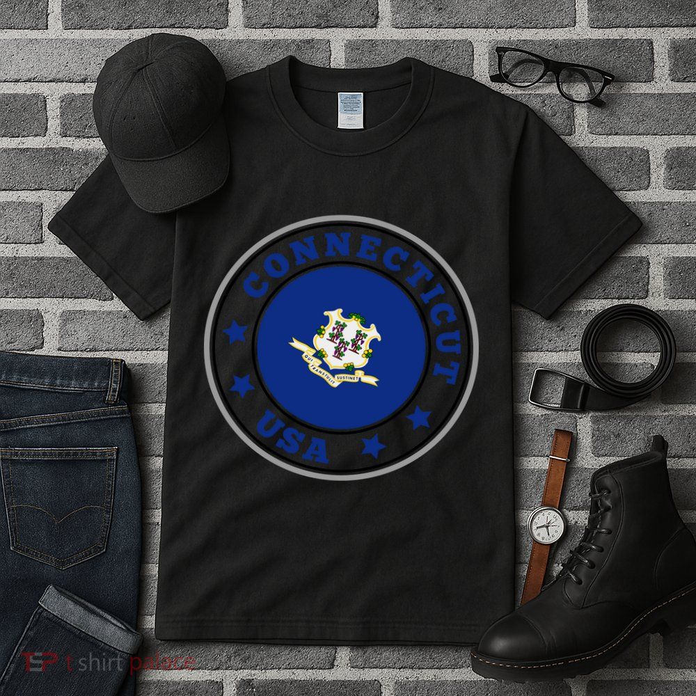 Connecticut State Flag Circle Tall T-Shirt