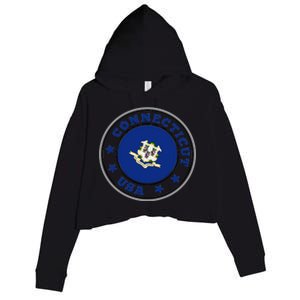 Connecticut State Flag Circle Crop Fleece Hoodie