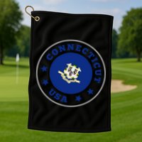 Connecticut State Flag Circle Golf Towel