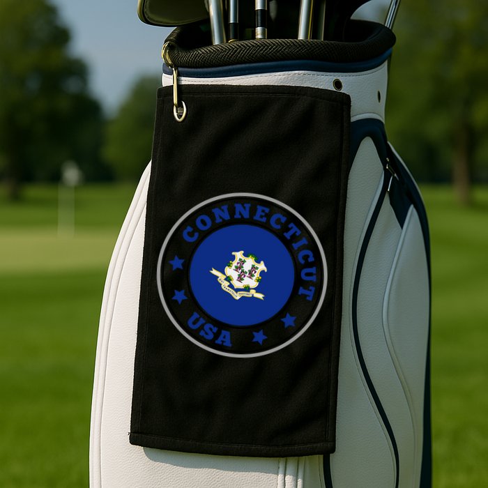 Connecticut State Flag Circle Golf Towel
