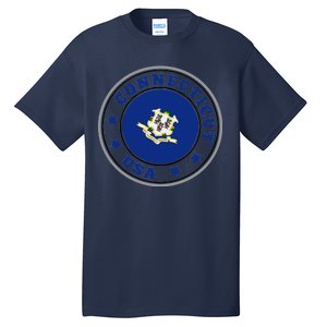 Connecticut State Flag Circle Tall T-Shirt