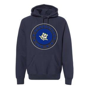 Connecticut State Flag Circle Premium Hoodie