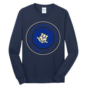 Connecticut State Flag Circle Tall Long Sleeve T-Shirt