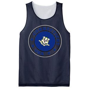 Connecticut State Flag Circle Mesh Reversible Basketball Jersey Tank