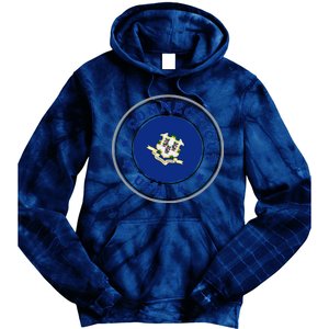 Connecticut State Flag Circle Tie Dye Hoodie