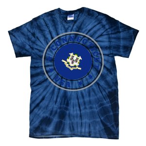 Connecticut State Flag Circle Tie-Dye T-Shirt