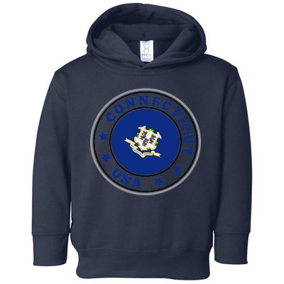 Connecticut State Flag Circle Toddler Hoodie