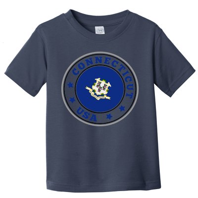 Connecticut State Flag Circle Toddler T-Shirt