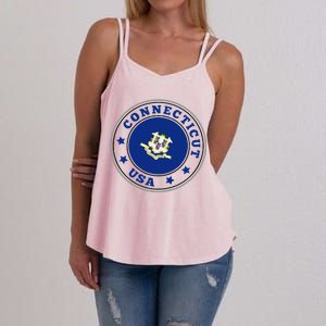 Connecticut State Flag Circle Women's Strappy Tank