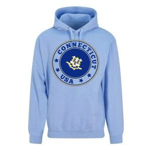 Connecticut State Flag Circle Unisex Surf Hoodie