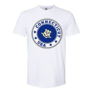 Connecticut State Flag Circle Softstyle CVC T-Shirt