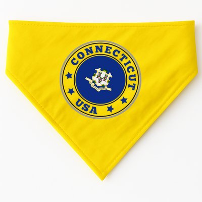 Connecticut State Flag Circle USA-Made Doggie Bandana