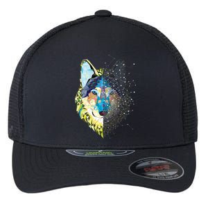 Constellation Pixel Wolf Flexfit Unipanel Trucker Cap