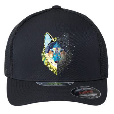 Constellation Pixel Wolf Flexfit Unipanel Trucker Cap