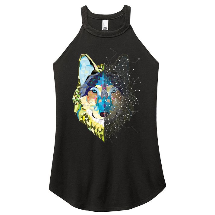Constellation Pixel Wolf Women's Perfect Tri Rocker Tank