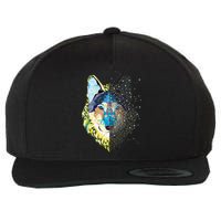 Constellation Pixel Wolf Wool Snapback Cap