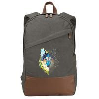 Constellation Pixel Wolf Cotton Canvas Backpack