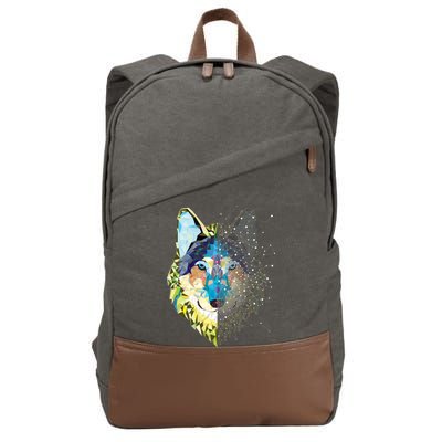 Constellation Pixel Wolf Cotton Canvas Backpack