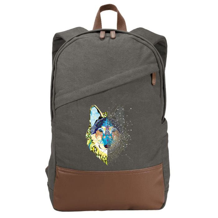 Constellation Pixel Wolf Cotton Canvas Backpack