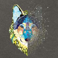 Constellation Pixel Wolf Cotton Canvas Backpack