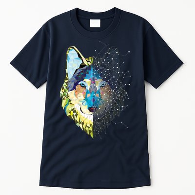 Constellation Pixel Wolf Tall T-Shirt