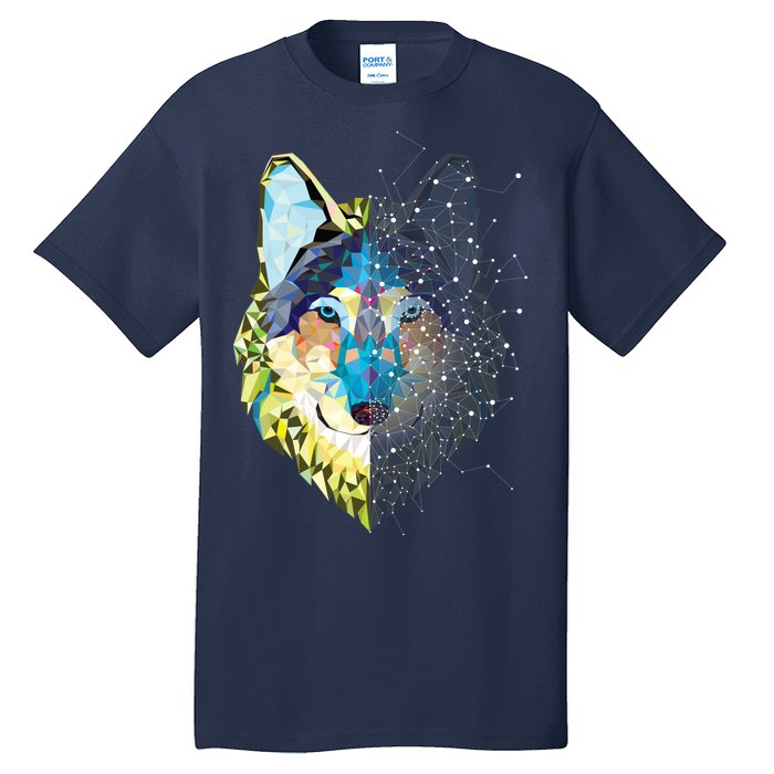 Constellation Pixel Wolf Tall T-Shirt