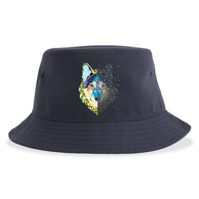 Constellation Pixel Wolf Sustainable Bucket Hat