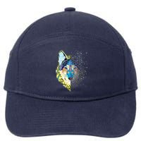 Constellation Pixel Wolf 7-Panel Snapback Hat