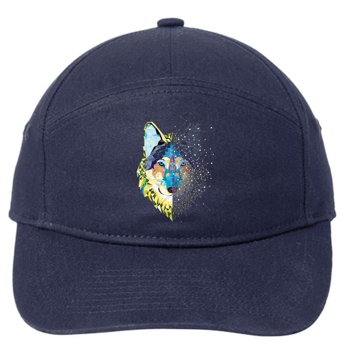 Constellation Pixel Wolf 7-Panel Snapback Hat