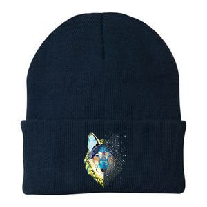 Constellation Pixel Wolf Knit Cap Winter Beanie