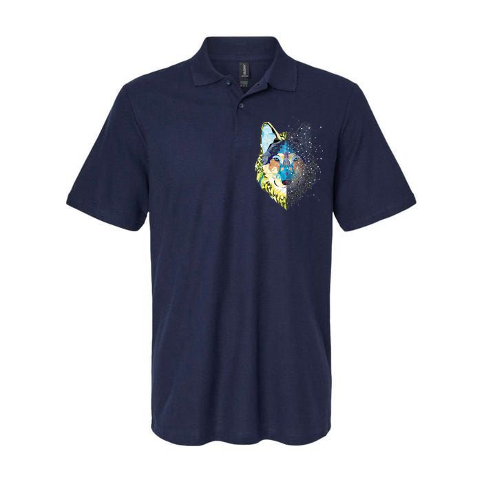 Constellation Pixel Wolf Softstyle Adult Sport Polo