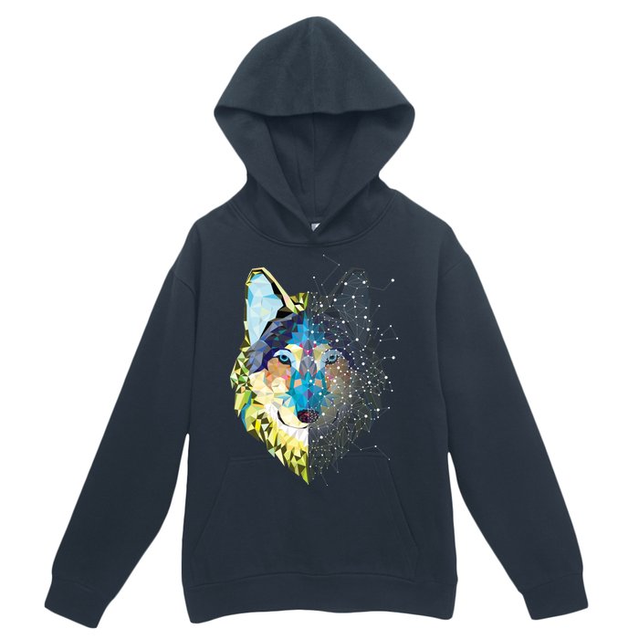 Constellation Pixel Wolf Urban Pullover Hoodie