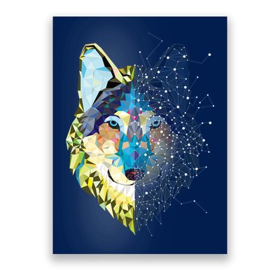 Constellation Pixel Wolf Poster