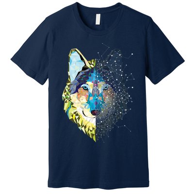 Constellation Pixel Wolf Premium T-Shirt
