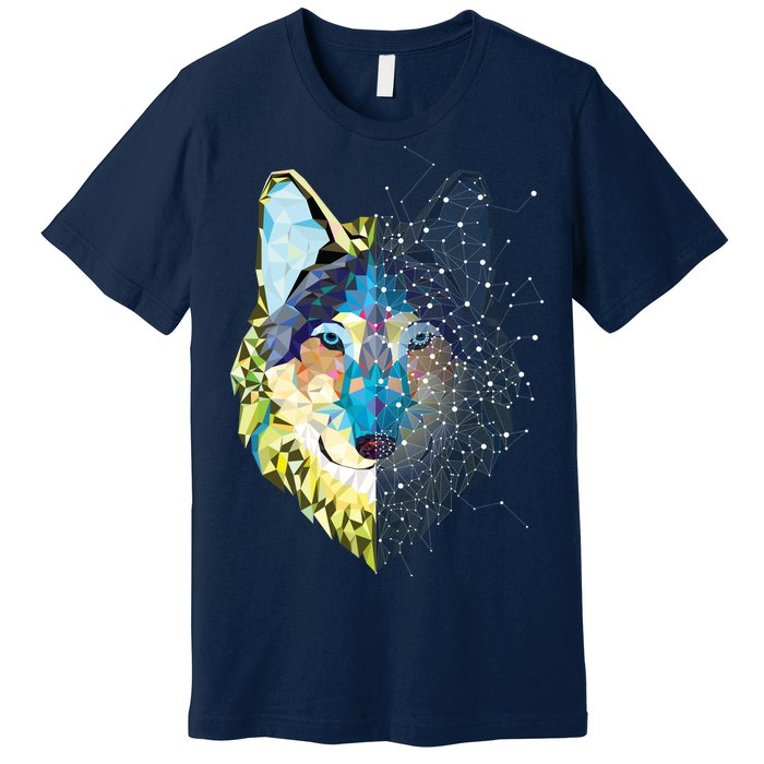 Constellation Pixel Wolf Premium T-Shirt